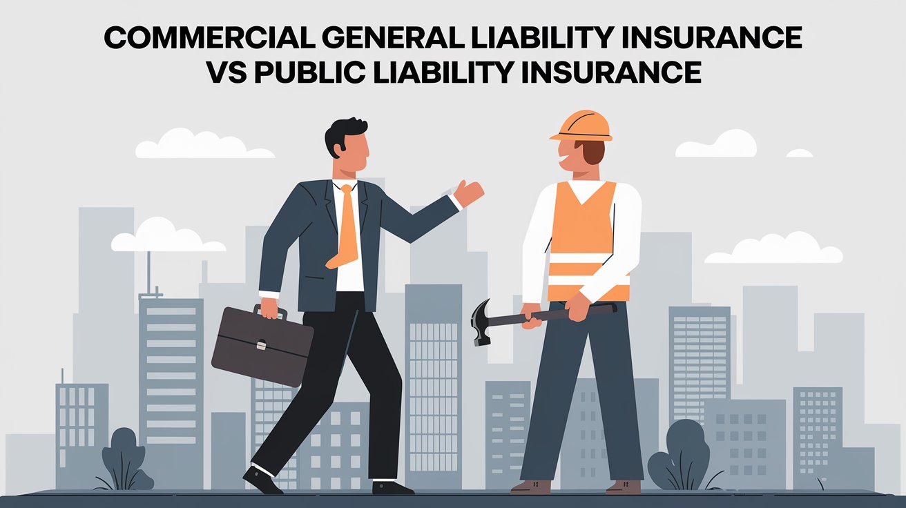 A visual comparison of Commercial General Liability Insurance (CGL) and Public Liability Insurance (PLI) for businesses of different scales and risk exposures.